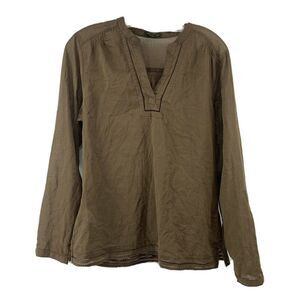 Eddie Bauer Brown Lightweight Long Sleeve V Neck M